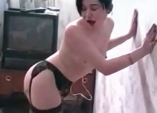 كلب أبيض يمارس الجنس مع فتاة مثيرة من الخلف في جلسة جنسية XXX