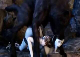 Screaming lady with odd skin gets fucked by an even stranger creature