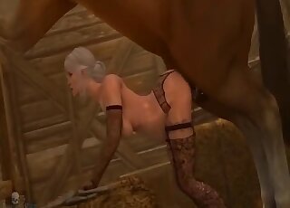 Animated zoo porn - 3D MILF gets sodomized by giant horse shaft